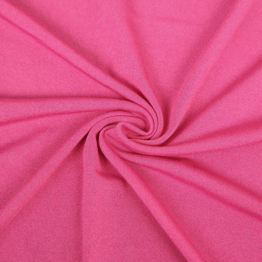 Set of 4 | Matte Fuchsia Spandex Half Moon Chiara Backdrop Stand Covers, Custom Fitted#whtbkgd