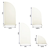 Set of 4 | Matte Ivory Spandex Half Moon Chiara Backdrop Stand Covers, Custom Fitted