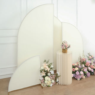 Versatile and Durable Matte Ivory Spandex Backdrop Stand Covers