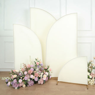 Enhance Your Wedding Arch with Matte Ivory Spandex Backdrop Stand Covers