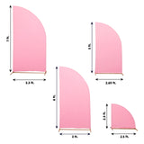 Set of 4 | Matte Pink Spandex Half Moon Chiara Backdrop Stand Covers