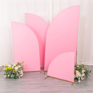 Transform Your Wedding Arch with Matte Pink Spandex Backdrop Stand Covers