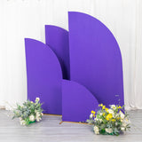 Set of 4 | Matte Purple Spandex Half Moon Chiara Backdrop Stand Covers