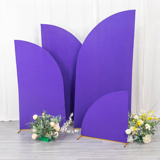 Enhance Your Wedding Decor with Matte Purple Spandex Backdrop Stand Covers