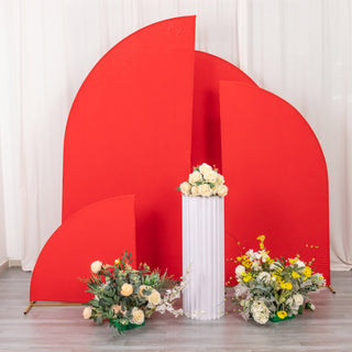 Instant Sophistication with Matte Red Spandex Backdrop Stand Covers