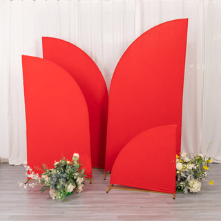 Transform Your Wedding Arch with Matte Red Spandex Backdrop Stand Covers