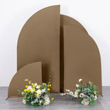 Set of 4 | Matte Taupe Spandex Half Moon Chiara Backdrop Stand Covers