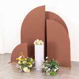 Set of 4 Matte Terracotta (Rust) Spandex Half Moon Chiara Backdrop Stand Covers