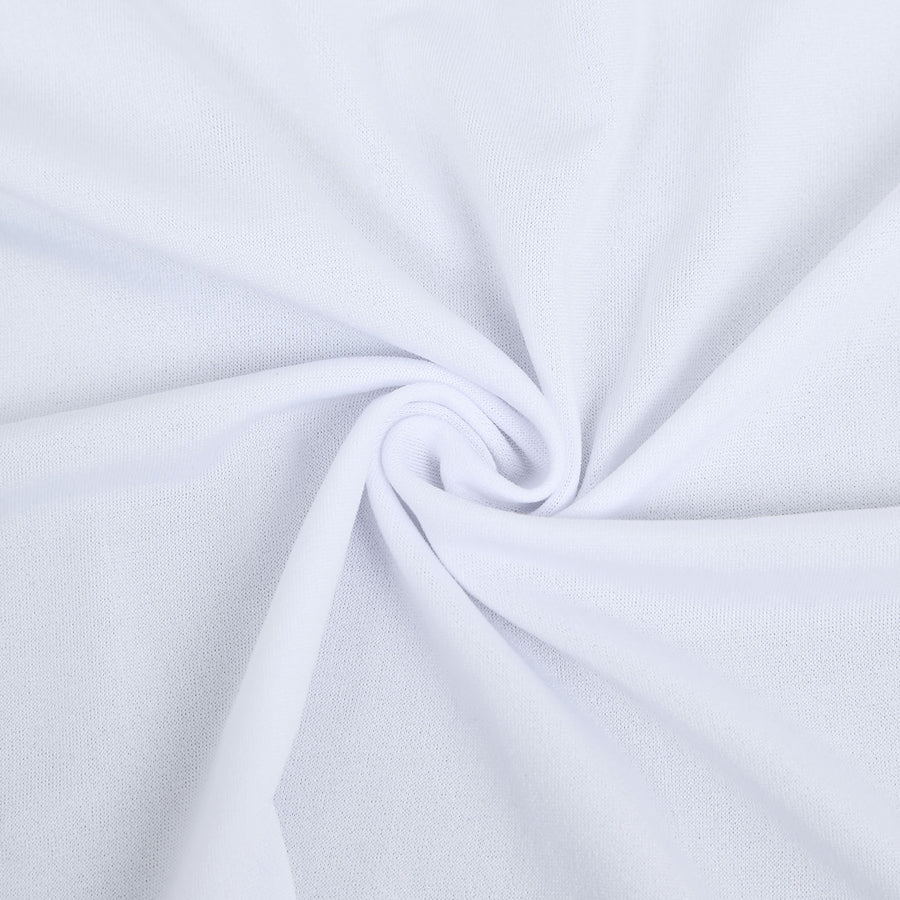 Set of 4 | Matte White Spandex Half Moon Chiara Backdrop Stand Covers#whtbkgd