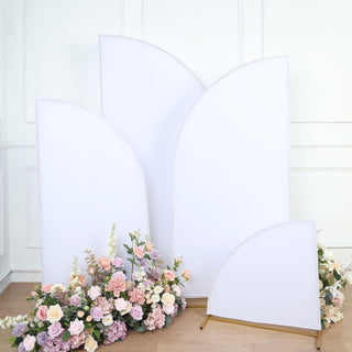 Transform Your Wedding Arch with Matte White Spandex Backdrop Stand Covers