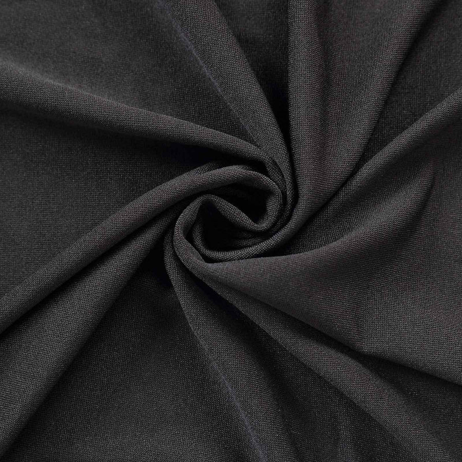 8ft Black Spandex Fitted Wedding Arch Cover For Half Moon Top Chiara Backdrop Stand#whtbkgd