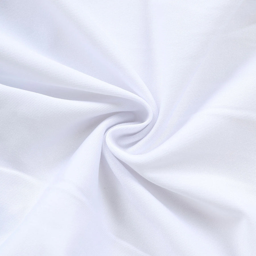 8ft White Spandex Fitted Wedding Arch Cover For Half Moon Top Chiara Backdrop Stand#whtbkgd