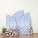 Set of 3 White Blue Satin Chiara Wedding Arch Covers With Chinoiserie Floral Print, Fitted Covers Fo