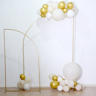 Bring Your Dream Wedding to Life with the Gold Metal Half Moon Floral Frame Wedding Arbor Stand