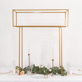 Elevate Your Event Decor with the Gold Heavy Duty Metal Floral Arrangement Tabletop Display Rack