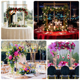 48inch Gold Heavy Duty Metal Floral Arrangement Tabletop Display Rack, Tall Rectangular Centerpiece