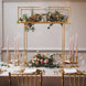 48inch Gold Heavy Duty Metal Floral Arrangement Tabletop Display Rack, Tall Rectangular Centerpiece