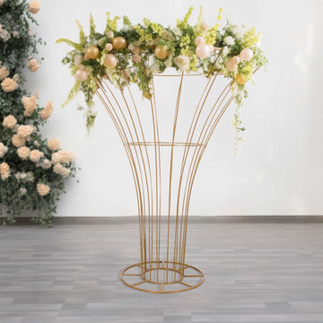 6.5ft Gold Blossom Metal Tree Wedding Floral Display Stand, Floor Standing Flower Frame Pedestal