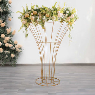 Add a Touch of Opulence with the 6.5ft Gold Blossom Metal Tree Wedding Floral Display Stand