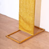 8ft Gold Spandex Fitted U-Shaped Wedding Arch Cover With Shimmer Tinsel Finish