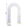 8ft Silver Spandex Fitted U-Shaped Wedding Arch Cover With Shimmer Tinsel Finish