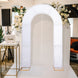 8ft Silver Spandex Fitted U-Shaped Wedding Arch Cover With Shimmer Tinsel Finish