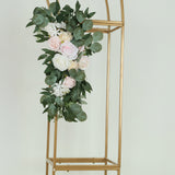 7.5ft Gold 3D Metal Wedding Arch Backdrop Stand with Round Top, Heavy-Duty Floral Balloon Frame