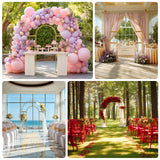 7.5ft Gold 3D Metal Wedding Arch Backdrop Stand with Round Top, Heavy-Duty Floral Balloon Frame