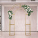 7.5ft Gold 3D Metal Wedding Arch Backdrop Stand with Round Top, Heavy-Duty Floral Balloon Frame