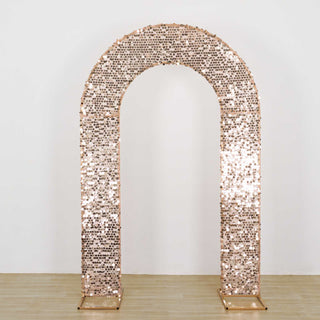 <strong>Rose Gold Big Payette Sequin Open Arch Backdrop Cover</strong>