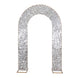 8ft Silver Big Payette Sequin Open Arch Wedding Arch Cover Sparkly U-Shaped Fitted Backdrop#whtbkgd