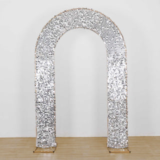 <strong>Silver Big Payette Sequin Open Arch Wedding Arch Slipcover</strong>