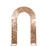 8ft Gold Big Payette Sequin Open Arch Wedding Arch Cover, Double-Sided U-Shaped Wedding Slipcover