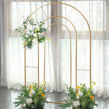 6ft Gold Metal Round Top Chiara Wedding Arch Backdrop Stand