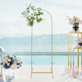 6ft Gold Metal Round Top Chiara Wedding Arch Backdrop Stand