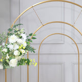 Set of 2 Gold Metal Round Top Chiara Backdrop Stand Wedding Arches