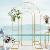 Set of 2 Gold Metal Round Top Chiara Backdrop Stand Wedding Arches