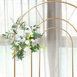 Set of 2 Gold Metal Round Top Chiara Backdrop Stand Wedding Arches