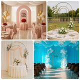 Set of 2 Gold Metal Round Top Chiara Backdrop Stand Wedding Arches