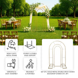 Set of 2 Gold Metal Round Top Chiara Backdrop Stand Wedding Arches