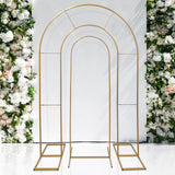 Set of 2 Gold Metal Round Top Chiara Backdrop Stand Wedding Arches