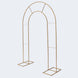 8ft Tall Gold Metal Round Top Double Arch Wedding Arbor Ceremony Stand#whtbkgd
