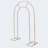 8ft Tall Gold Metal Round Top Double Arch Wedding Arbor Ceremony Stand#whtbkgd