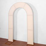 8ft Blush Rose Gold Spandex Fitted Open Arch Wedding Arch Cover, Double-Sided U-Shaped Backdrop Slip