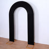 8ft Black Spandex Fitted Open Arch Wedding Arch Cover, Double-Sided U-Shaped Backdrop Slipcover