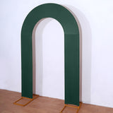 8ft Hunter Emerald Green Spandex Fitted Open Arch Wedding Arch Cover, Double-Sided U-Shaped Backdrop