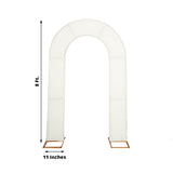 8ft Ivory Spandex Fitted Open Arch Wedding Arch Cover, Double-Sided U-Shaped Backdrop Slipcover
