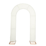 7ft Ivory Spandex Fitted Open Arch Wedding Arch Cover, Double-Sided U-Shaped Backdrop Slipcover