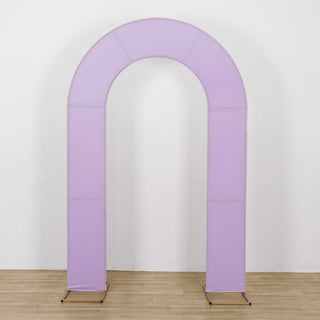 Elevate Your Event with the Lavender Lilac Spandex Fitted Open Arch Wedding Arch Cover