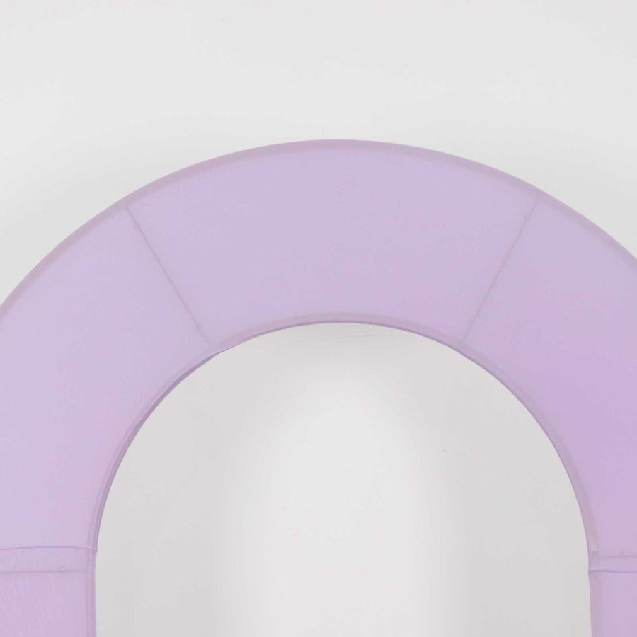 8ft Lavender Lilac Spandex Fitted Open Arch Wedding Arch Cover, Double-Sided U-Shaped Backdrop